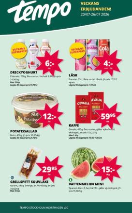 tempo - Aktuellt Tempo reklamblad från måndag, 20/07/2026 till söndag, 26/07/2026