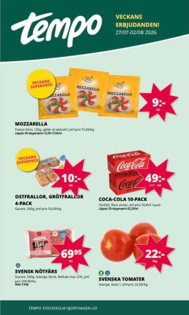 tempo - Aktuellt Tempo reklamblad från måndag, 27/07/2026 till söndag, 02/08/2026