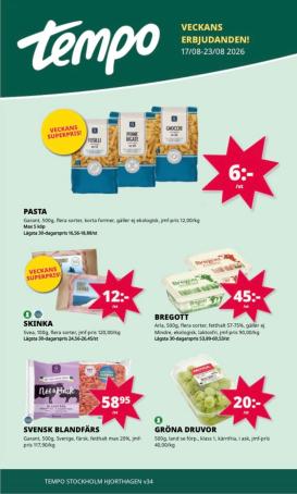tempo - Aktuellt Tempo reklamblad från måndag, 17/08/2026 till söndag, 23/08/2026
