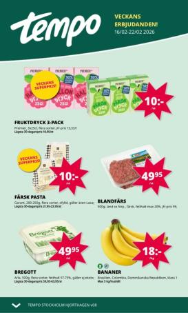 tempo - Tempo-reklambladet giltigt från 16/02/2026 - 22/02/2026