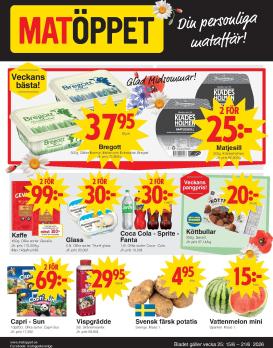 matoppet - Aktuellt Matöppet reklamblad från måndag, 15/06/2026 till söndag, 21/06/2026