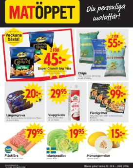 matoppet - Aktuellt Matöppet reklamblad från måndag, 22/06/2026 till söndag, 28/06/2026