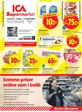 ica-supermarket - Aktuellt ICA Supermarket reklamblad från måndag, 06/07/2026 till söndag, 12/07/2026