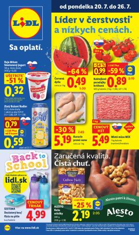 lidl - Aktuálny Lidl leták od pondelka, 20.07.2026 do nedele, 26.07.2026