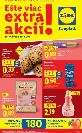 lidl - Nový Lidl - Ešte viac extra akcií leták od štvrtka, 13.08.2026 do nedele, 16.08.2026