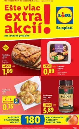lidl - Aktuálny Lidl - Ešte viac extra akcií leták od štvrtka, 10.09.2026 do nedele, 13.09.2026