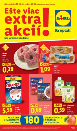 lidl - Nový Lidl - Ešte viac extra akcií leták od pondelka, 19.10.2026 do nedele, 25.10.2026