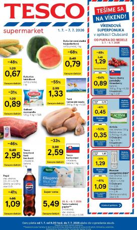 tesco - Nový Tesco supermarket leták od stredy, 01.07.2026 do utorka, 07.07.2026
