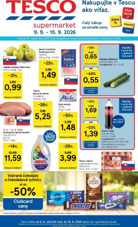 tesco - Nový Tesco supermarket leták od stredy, 09.09.2026 do utorka, 15.09.2026
