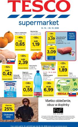 tesco - Nový Tesco supermarket leták od stredy, 14.10.2026 do utorka, 20.10.2026