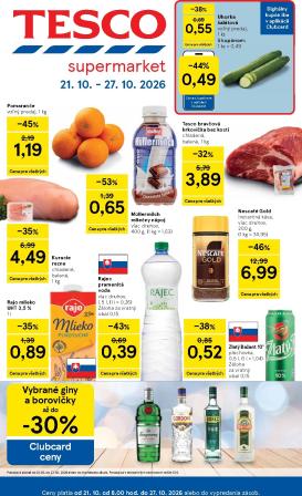 tesco - Nový Tesco supermarket leták od stredy, 21.10.2026 do utorka, 27.10.2026