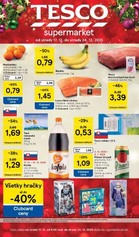 tesco - Leták Tesco supermarket platný od 17.12. do 24.12.