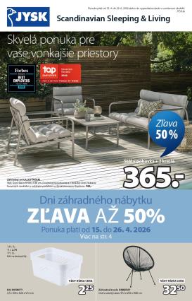jysk - Aktuálny leták Jysk platný od stredy, 15.04.2026 do piatku, 26.06.2026