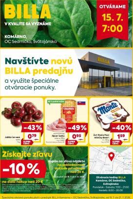 billa - Aktuálny Billa - Komárno leták od stredy, 15.07.2026 do utorka, 21.07.2026