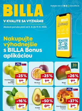 billa - Nový Billa - Bonus aplikácie leták od stredy, 05.08.2026 do utorka, 11.08.2026