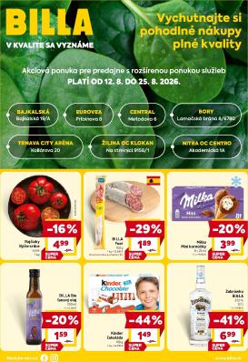 billa - Aktuálny Billa - Katalóg Premium leták od stredy, 12.08.2026 do utorka, 25.08.2026