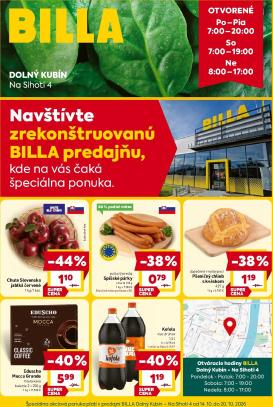billa - Nový Billa - Dolný Kubín, Na Sihoti 4 leták od stredy, 14.10.2026 do utorka, 20.10.2026