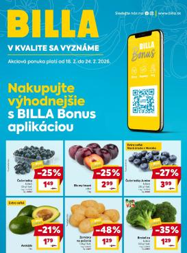 billa - Leták Billa - Bonus platný od 18.02.2026 do 24.02.2026