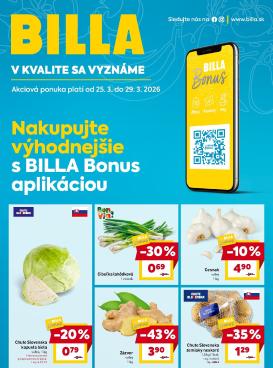billa - Leták Billa - Bonus platný od 25.03.2026 do 29.03.2026