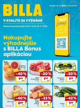 billa - Nový leták Billa - Bonus leták od stredy, 22.04.2026 do utorka, 28.04.2026