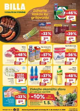 billa - Nový leták Billa od stredy, 29.04.2026 do utorka, 05.05.2026