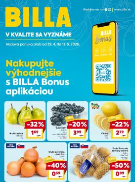billa - Nový leták Billa - Bonus leták od stredy, 29.04.2026 do utorka, 12.05.2026