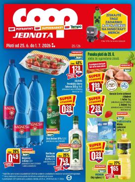 coop-jednota - Nový COOP Jednota - Tempo leták od štvrtka, 25.06.2026 do stredy, 01.07.2026