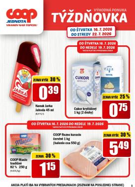 coop-jednota - Aktuálny COOP Jednota - Týždňovka leták od štvrtka, 16.07.2026 do stredy, 22.07.2026