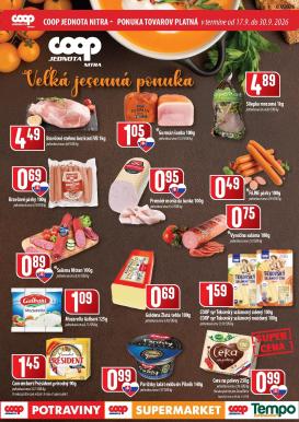 coop-jednota - Aktuálny COOP Jednota - Nitra leták od štvrtka, 17.09.2026 do stredy, 30.09.2026