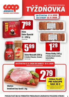 coop-jednota - Aktuálny COOP Jednota leták od štvrtka, 17.09.2026 do stredy, 23.09.2026