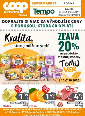 coop-jednota - Nový COOP Jednota - Regionálny leták COOP Jednota Žilina leták od štvrtka, 01.10.2026 do stredy, 07.10.2026