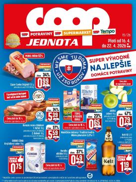 coop-jednota - Nový leták COOP Jednota platný od štvrtka, 16.04.2026 do stredy, 22.04.2026