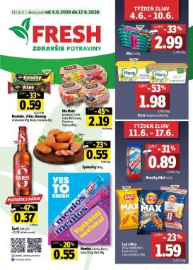 fresh - Nový Fresh - Stredné a západné Slovensko leták od štvrtka, 04.06.2026 do stredy, 17.06.2026
