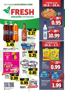 fresh - Nový Fresh - Východné Slovensko leták od štvrtka, 18.06.2026 do stredy, 01.07.2026