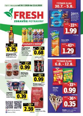 fresh - Nový Fresh - Východné Slovensko leták od štvrtka, 30.07.2026 do stredy, 12.08.2026