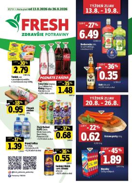 fresh - Nový Fresh - Východné Slovensko leták od štvrtka, 13.08.2026 do stredy, 26.08.2026