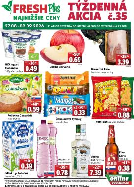 fresh - Nový Fresh - Plus leták od štvrtka, 27.08.2026 do stredy, 02.09.2026
