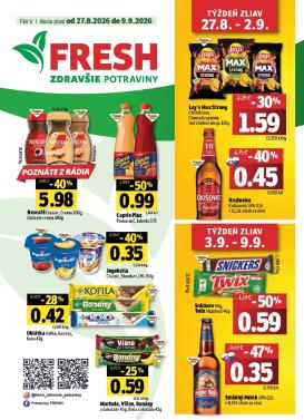 fresh - Aktuálny Fresh - Východné Slovensko leták od štvrtka, 27.08.2026 do stredy, 09.09.2026