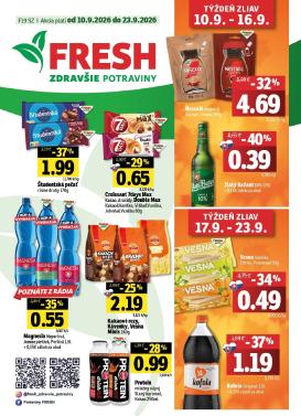 fresh - Aktuálny Fresh - Stredné a západné Slovensko leták od štvrtka, 10.09.2026 do stredy, 23.09.2026