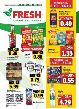 fresh - Nový Fresh - Stredné a západné Slovensko leták od štvrtka, 08.10.2026 do stredy, 21.10.2026