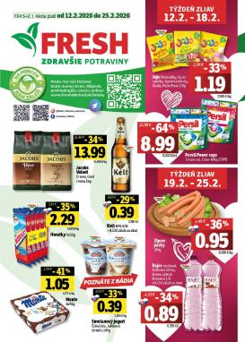 fresh - Leták Fresh - Stredné a západné Slovensko platný od 12.02.2026 do 25.02.2026