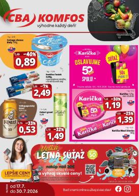 cba - Nový CBA - Komfos leták od piatku, 17.07.2026 do štvrtka, 30.07.2026