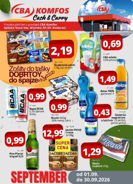 cba - Nový CBA - Super ceny Cash&Carry Spišská Nová Ves leták od utorka, 01.09.2026 do stredy, 30.09.2026