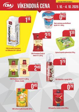 cba - Nový CBA - Víkendová cena leták od štvrtka, 01.10.2026 do nedele, 04.10.2026