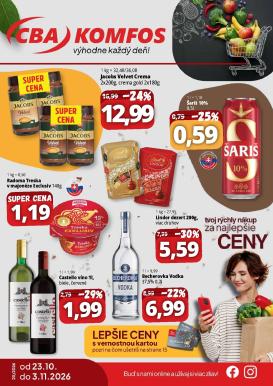 cba - Aktuálny CBA - Komfos leták od piatku, 23.10.2026 do utorka, 03.11.2026