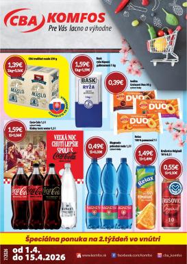 cba - Leták CBA - Komfos platný od 01.04.2026 do 15.04.2026