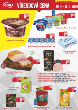 cba - Nový leták CBA - Víkendová cena platný od štvrtka, 16.04.2026 do nedele, 19.04.2026
