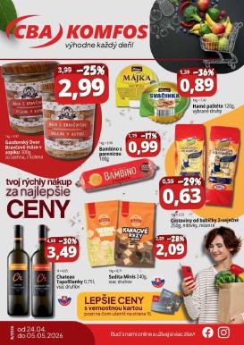 cba - Nový leták CBA - Maloobchod od piatku, 24.04.2026 do utorka, 05.05.2026