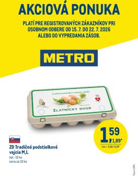 metro - Aktuálny Metro - Akciová ponuka leták od stredy, 15.07.2026 do stredy, 22.07.2026