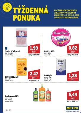 metro - Aktuálny Metro - Týždenná ponuka leták od pondelka, 14.09.2026 do nedele, 20.09.2026